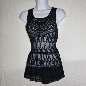 Vintage y2k black lace whimsigoth gothic boho sleeveless top